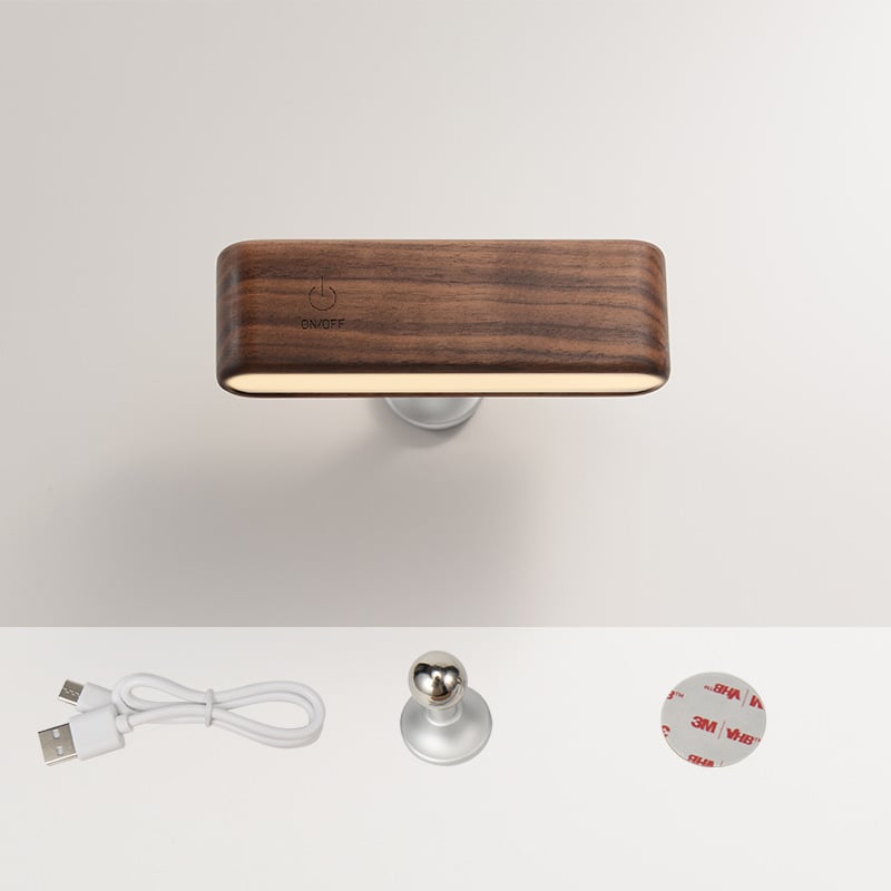 Stolová lampa z masívneho dreva s magnetickým nabíjaním